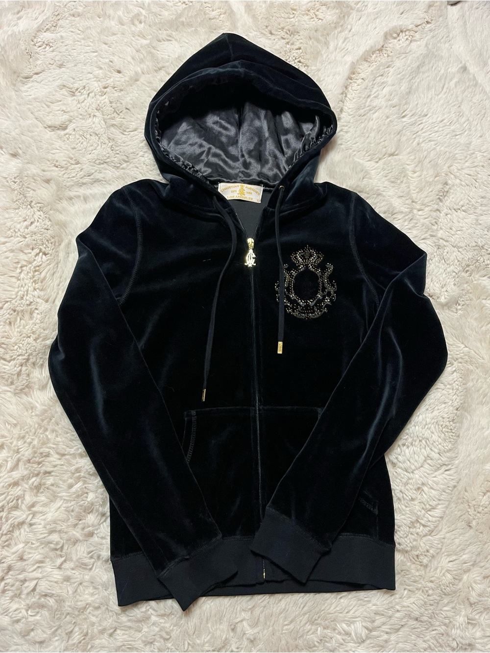 Vintage Christian Audigier Velour Zip Up